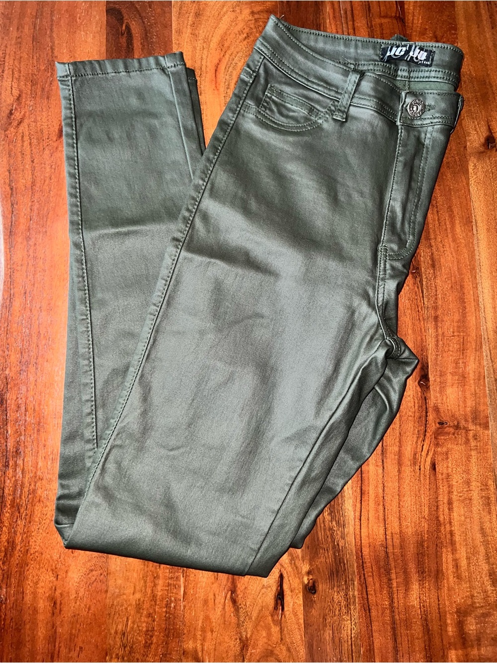 High-Rise Wax Olive Green Women's Jeans